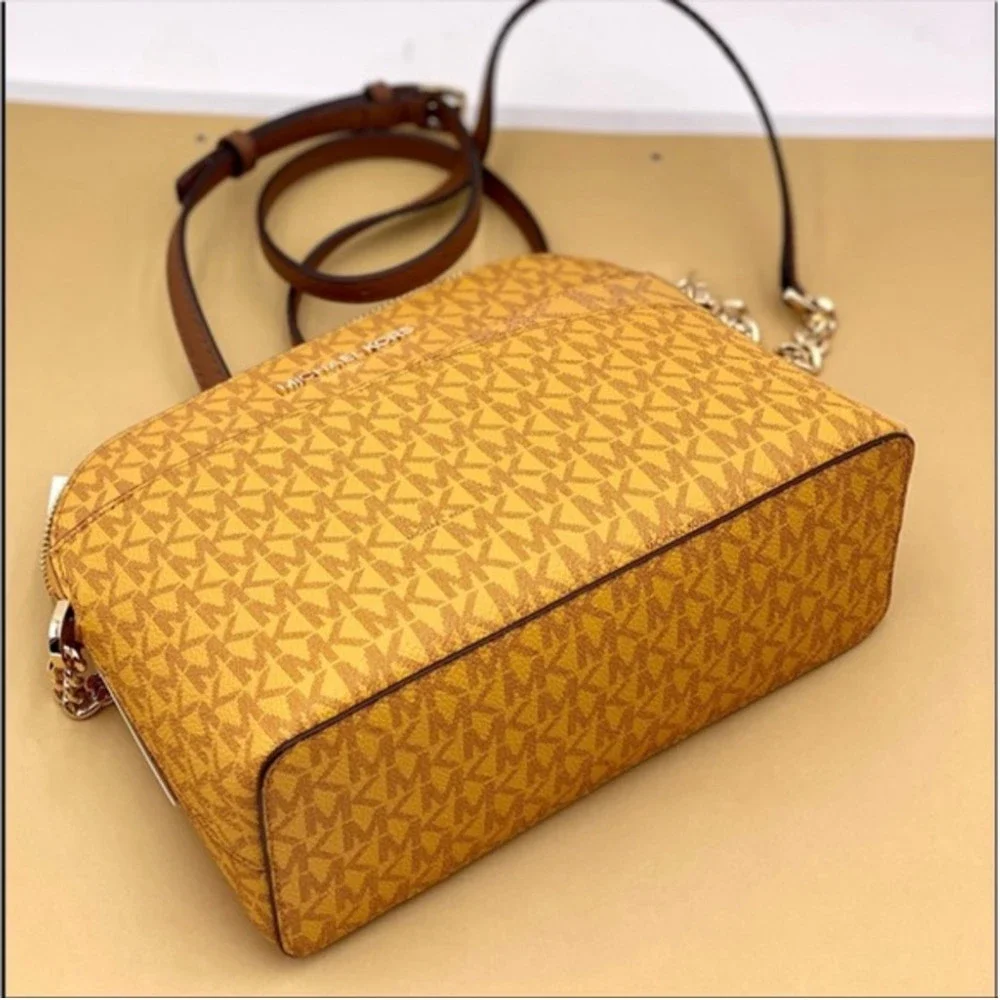 New Michael Kors Dome Crossbody Bag Marigold - Picture 5 of 11